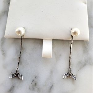 Pearl Mermaid tail earring, 925silver